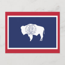 Bandeira do Estado de Wyoming com Bisonte e Borda