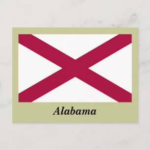 Cartão Postal Bandeira do Estado do Alabama