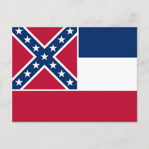 Cartão Postal Bandeira do estado do Mississippi