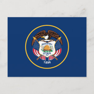 Cartão Postal Bandeira do Estado Patriótico de Utah