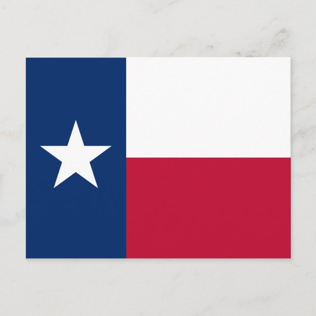 Cartão Postal Bandeira do Estado Texano (Texas) (Frente)