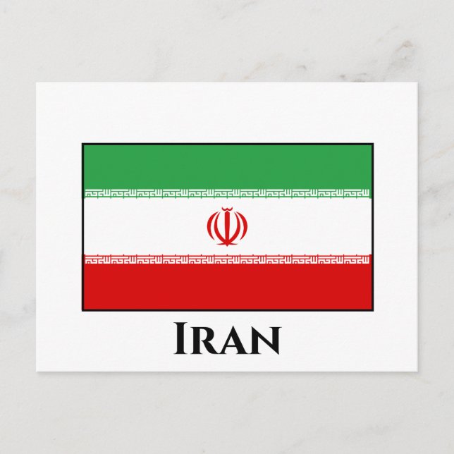 Cartão Postal Bandeira do Irã (iraniano) (Frente)