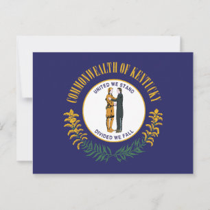 Cartão Postal Bandeira do Kentucky Unidos Nós Ficamos Pioneiro