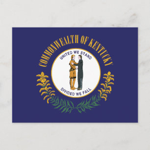 Cartão Postal Bandeira do Kentucky Unidos Nós Ficamos Pioneiro