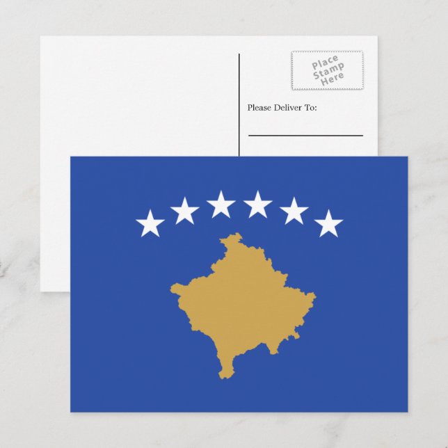 Cartão Postal Bandeira do Kosovo, Bandeira do Kosovo (Frente/Verso)