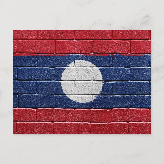 Cartão Postal Bandeira do Laos (Frente)