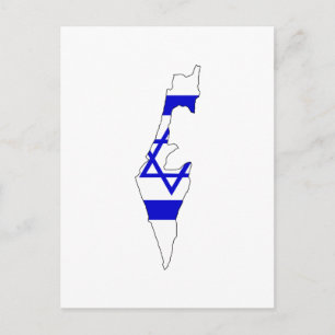 Cartão Postal bandeira do mapa de Israel