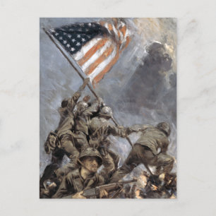 Cartão Postal Bandeira do Monte Suribachi, Iwo Jima, 1945