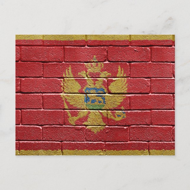 Cartão Postal Bandeira do Montenegro (Frente)