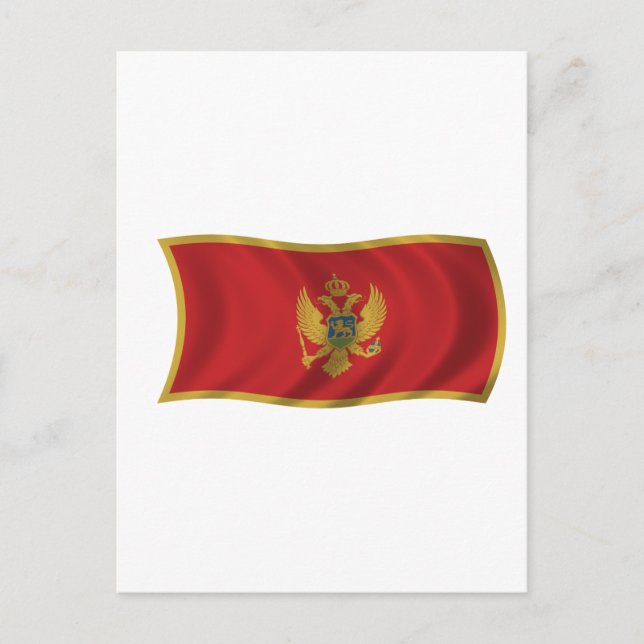 Cartão Postal Bandeira do Montenegro (Frente)
