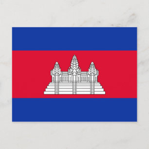 Cartão Postal Bandeira do Mundo Nacional do Camboja