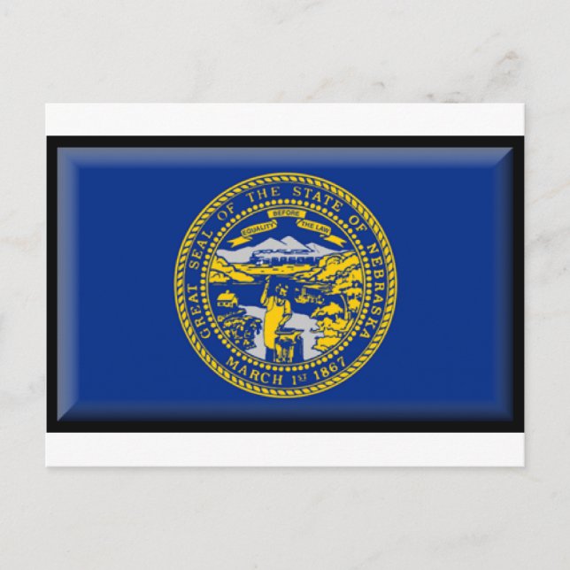 Cartão Postal Bandeira do Nebraska (Frente)