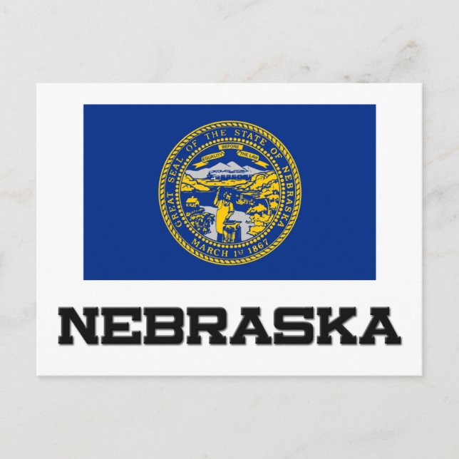 Cartão Postal Bandeira do Nebraska (Frente)