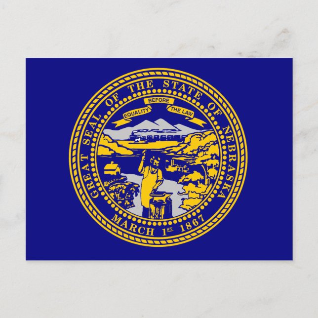 Cartão Postal Bandeira do Nebraska (Frente)
