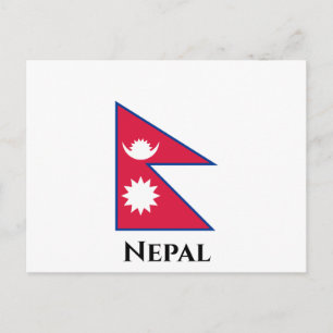 Cartão Postal Bandeira do Nepal (Nepalês)