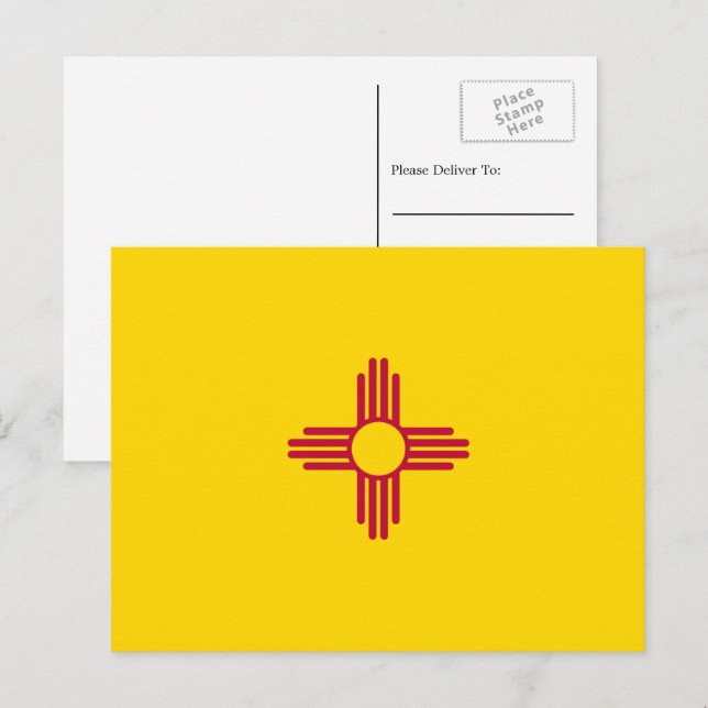 Cartão Postal Bandeira do Novo México, Bandeira do Novo México (Frente/Verso)