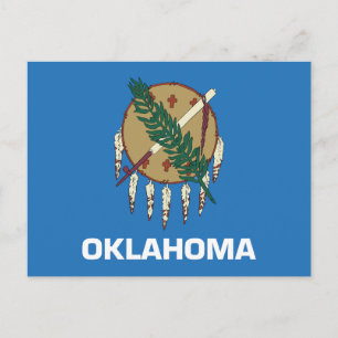 Cartão Postal Bandeira do Oklahoma Escudo Osage Tubo da Paz