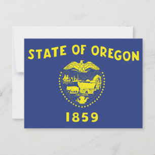 Cartão Postal Bandeira do Oregon Selo de Dois Lados e Pioneiro