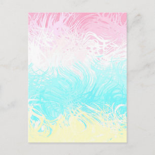 Cartão Postal Bandeira do Orgulho Abstrato Boho Swirly Groovy Ge