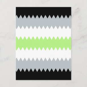 Cartão Postal Bandeira do Orgulho Agênero Groovy Boho ZigZag Abs