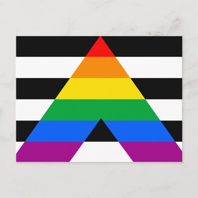 Cartão Postal Bandeira do Orgulho Aliado (Frente)