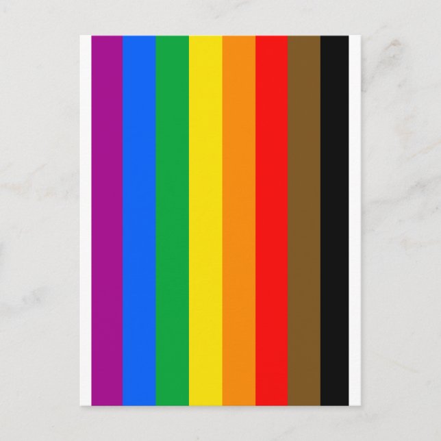 Cartão Postal Bandeira do Orgulho Arco-íris da Filadélfia (Frente)