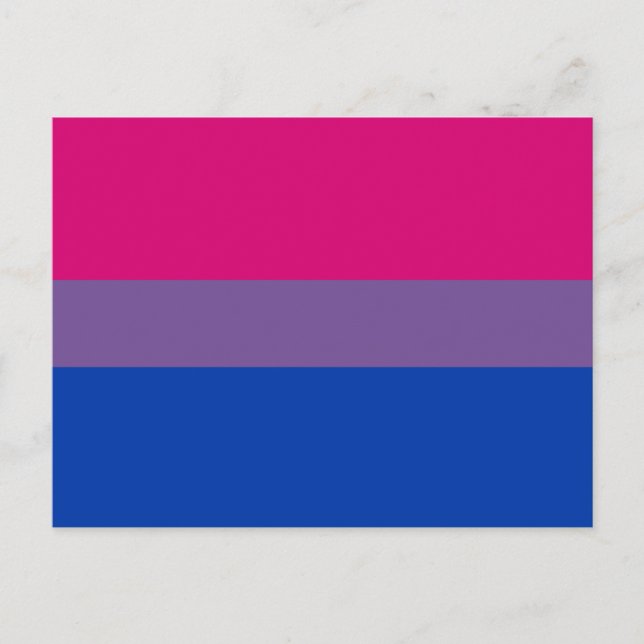 Cartão Postal Bandeira do Orgulho Bissexual (Frente)
