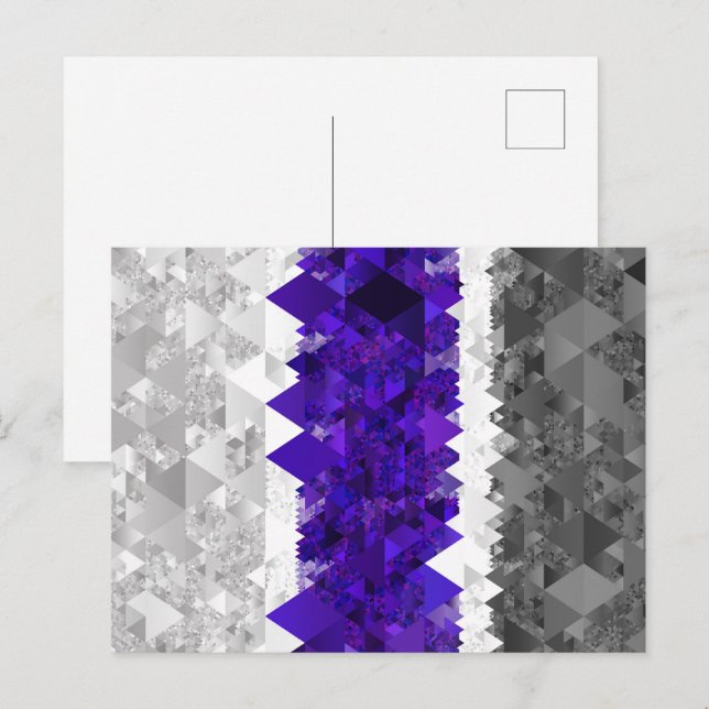 Cartão Postal Bandeira do Orgulho Boho Geométrico Mod Retro Grey (Frente/Verso)