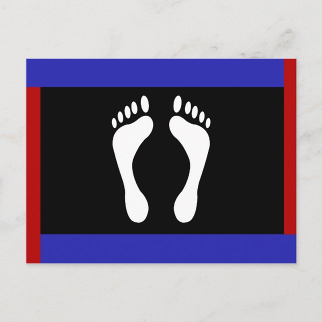 Cartão Postal Bandeira do Orgulho do Pé (Pegada) (Frente)