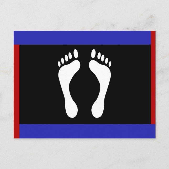 Cartão Postal Bandeira do Orgulho do Pé (Pegada) (Frente)