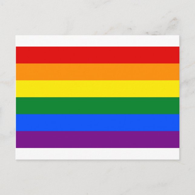 Cartão Postal Bandeira do Orgulho Gay Arco-Íris LGBT (Frente)