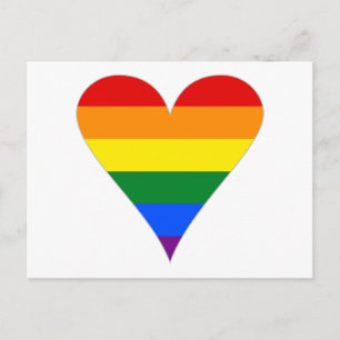 Cartão Postal Bandeira do Orgulho Gay Coração Funky - Cinza