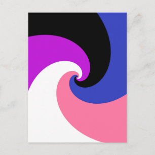 Cartão Postal Bandeira do Orgulho Genderfluid Abstrata Espiral B