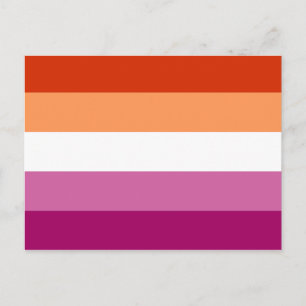 Cartão Postal Bandeira do Orgulho Lésbico (5 listras)
