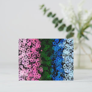 Cartão Postal Bandeira do Orgulho Omniromântico Floral Fofo Retr