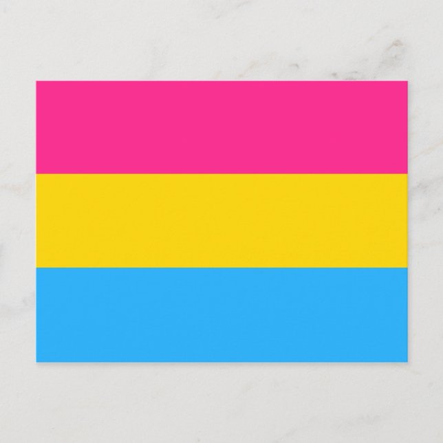 Cartão Postal Bandeira do Orgulho Pansexual (Frente)