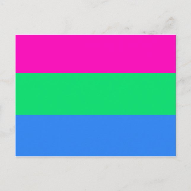 Cartão Postal Bandeira do orgulho polisexual (Frente)