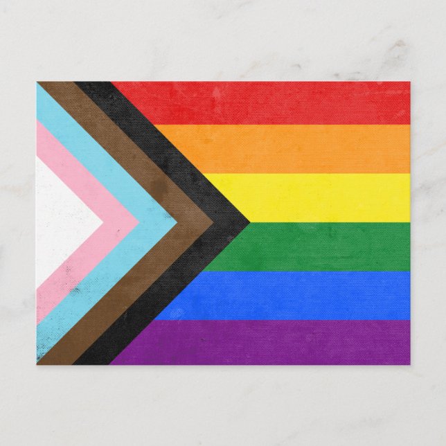 Cartão Postal Bandeira do Orgulho Progressista (Frente)