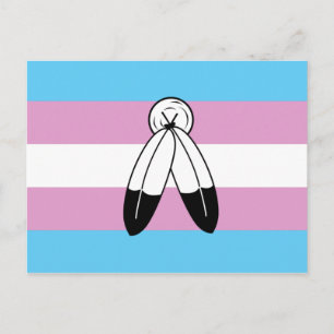 Cartão Postal Bandeira do Orgulho Trans com Dois Espiros
