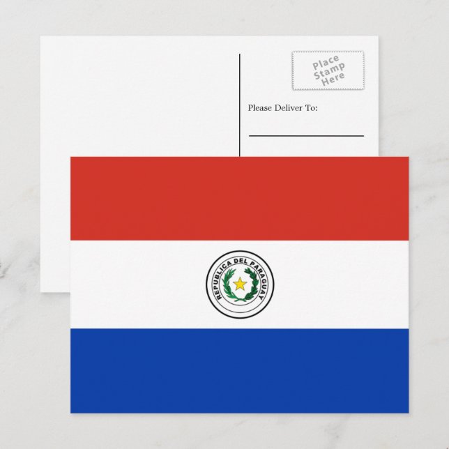 Cartão Postal Bandeira do Paraguai, Bandeira do Paraguai (Frente/Verso)
