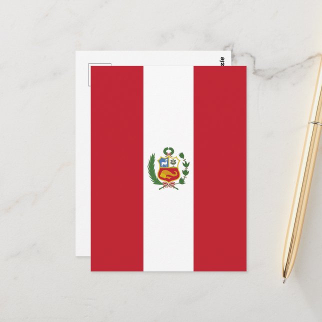 Cartão Postal Bandeira do Peru (Frente/Verso In Situ)