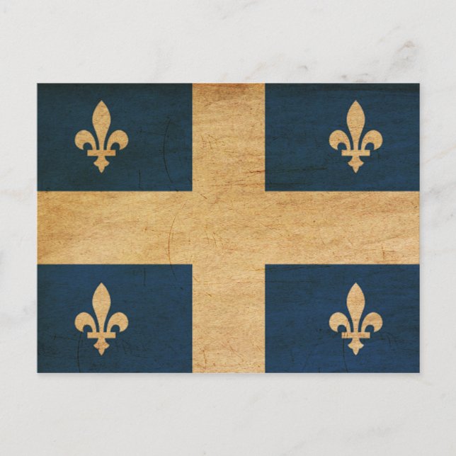 Cartão Postal Bandeira do Quebec (Frente)