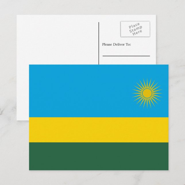 Cartão Postal Bandeira do Ruanda, Bandeira do Ruanda (Frente/Verso)