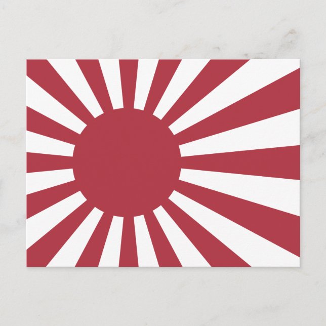 Cartão Postal Bandeira do Sol Nascente Imperial Japonês, Edo a 2 (Frente)