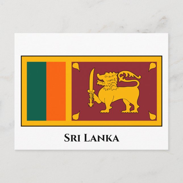 Cartão Postal Bandeira do Sri Lanka (Frente)