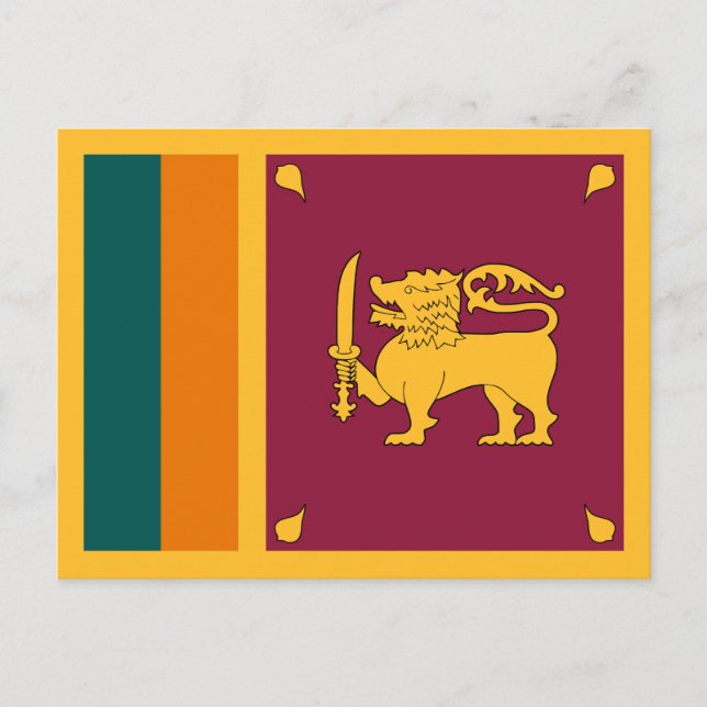 Cartão Postal Bandeira do Sri Lanka (Frente)