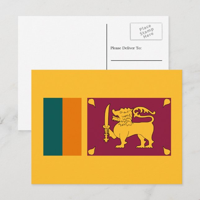 Cartão Postal Bandeira do Sri Lanka, Bandeira do Sri Lanka (Frente/Verso)
