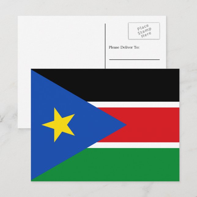 Cartão Postal Bandeira do Sudão do Sul, Bandeira do Sudão do Sul (Frente/Verso)