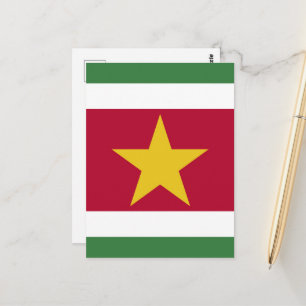 Cartão Postal bandeira do Suriname