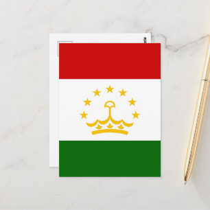 Cartão Postal bandeira do Tajiquistão